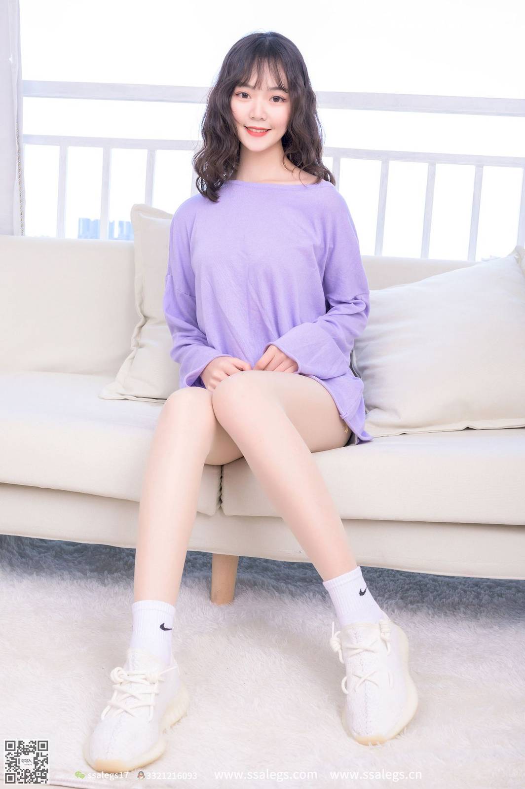 SSA丝社美女模特阳阳少女的大波浪丝袜居家主题性感写真-7