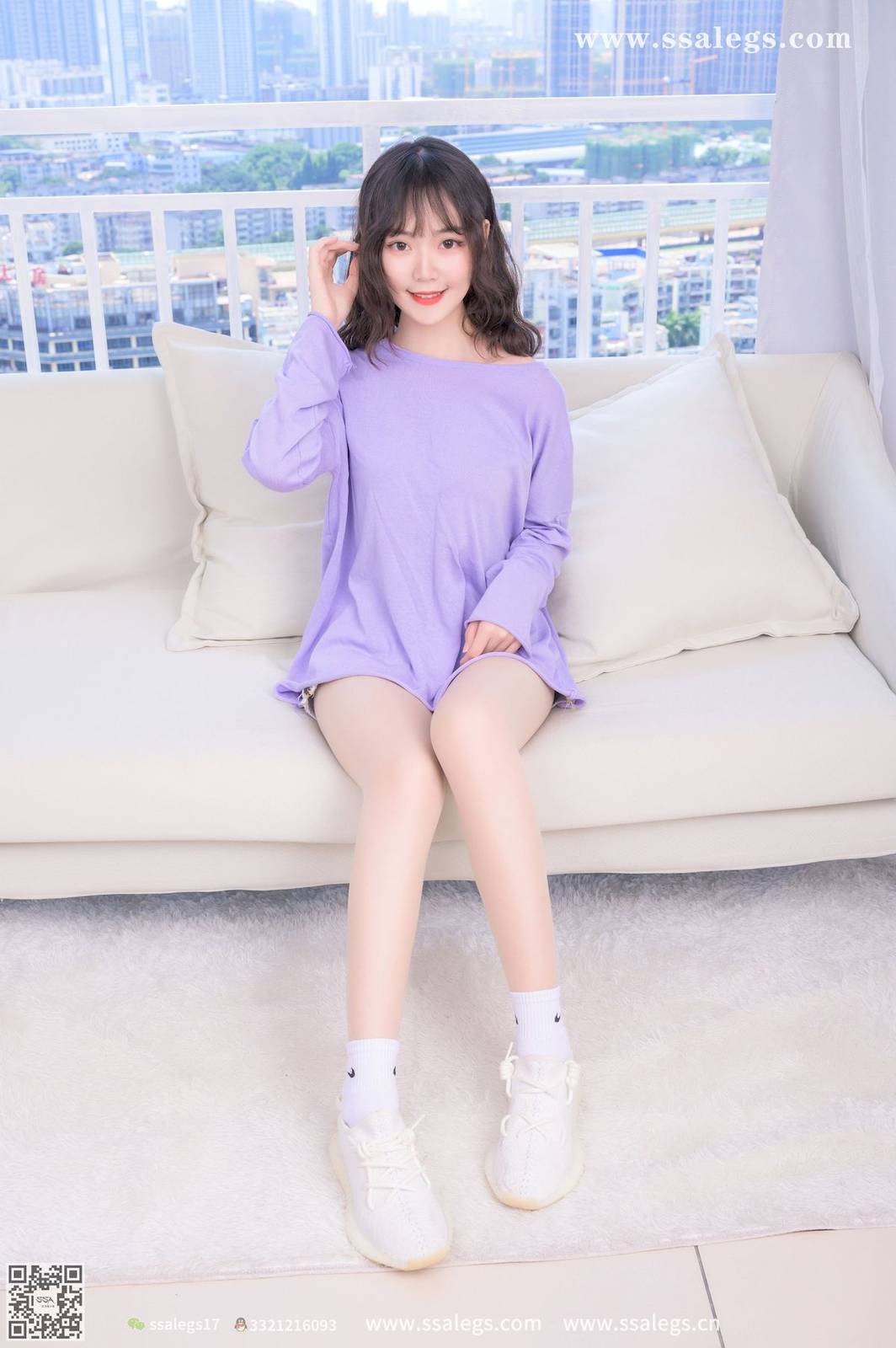 SSA丝社美女模特阳阳少女的大波浪丝袜居家主题性感写真-36