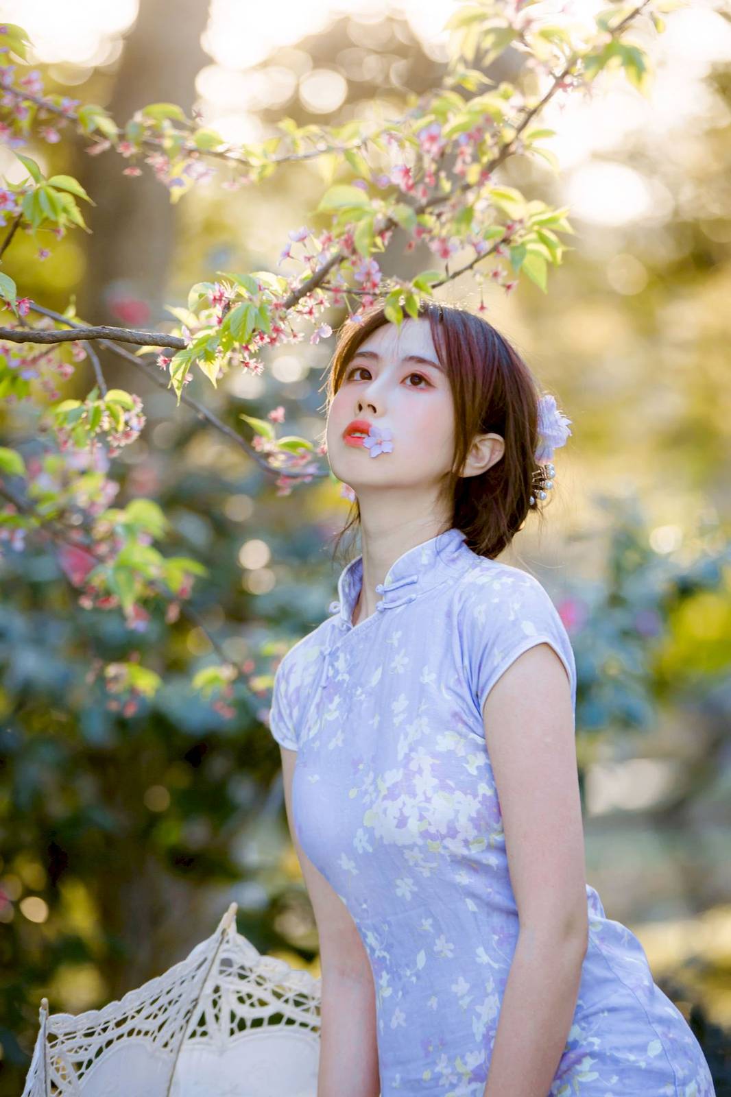 次元少女念雪ww素色旗袍宛如花仙子阳光系列写真-7