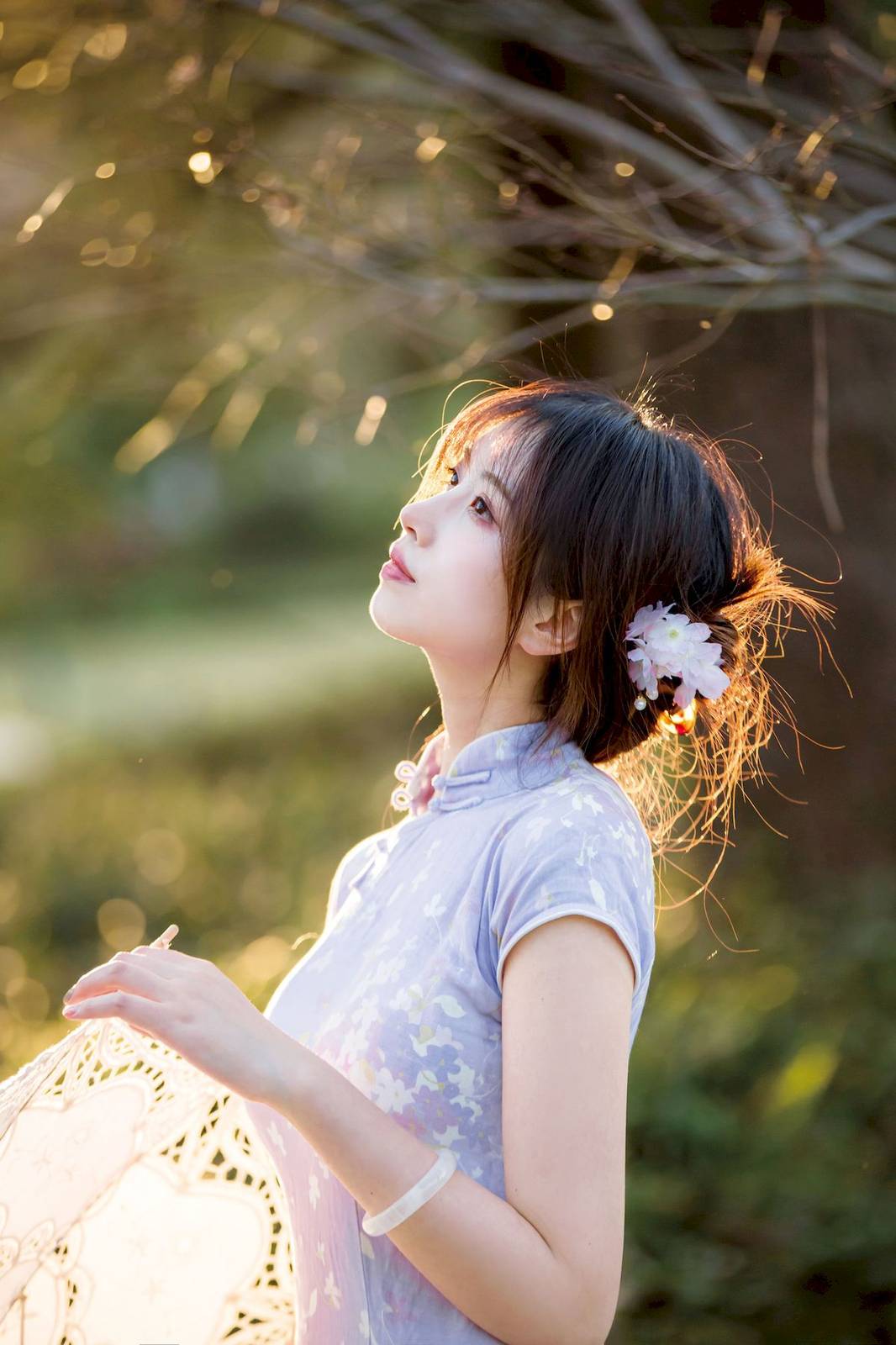 次元少女念雪ww素色旗袍宛如花仙子阳光系列写真-20