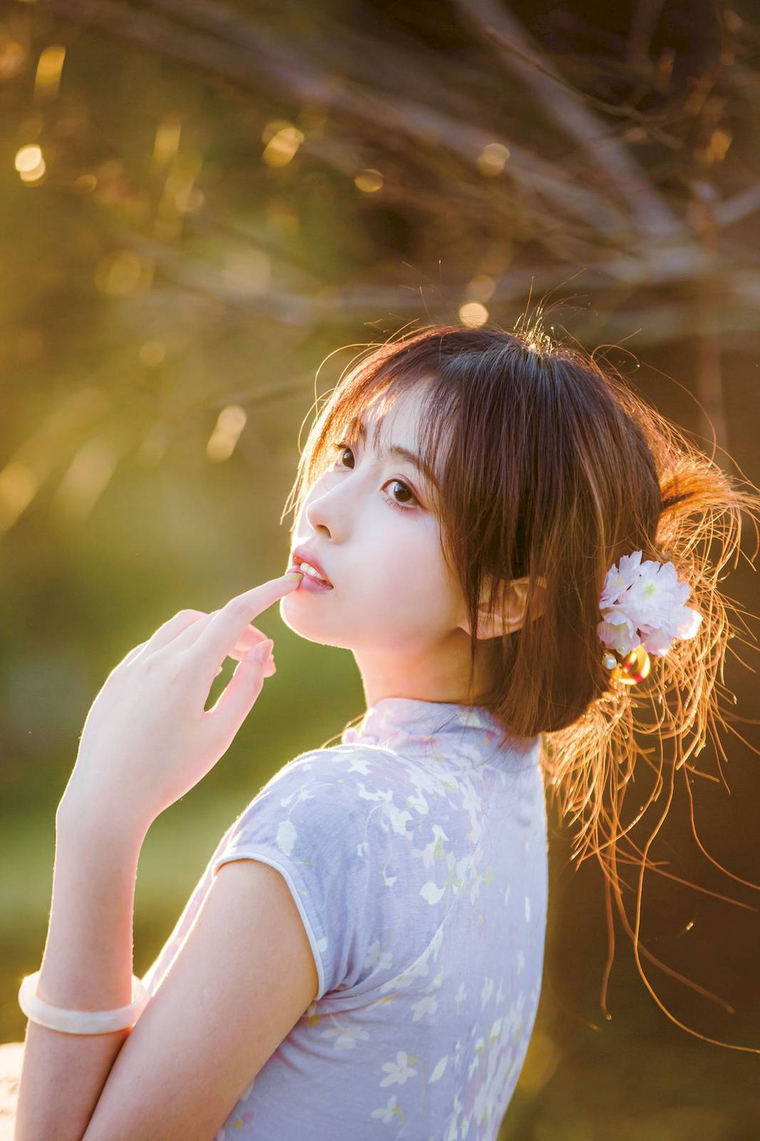 次元少女念雪ww素色旗袍宛如花仙子阳光系列写真-21