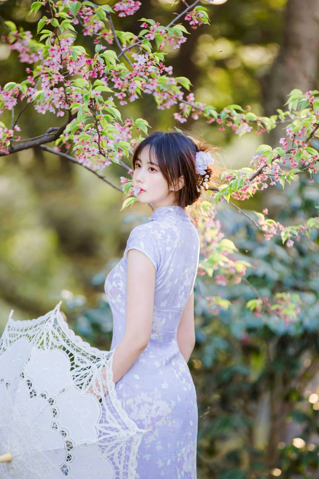 次元少女念雪ww素色旗袍宛如花仙子阳光系列写真-28