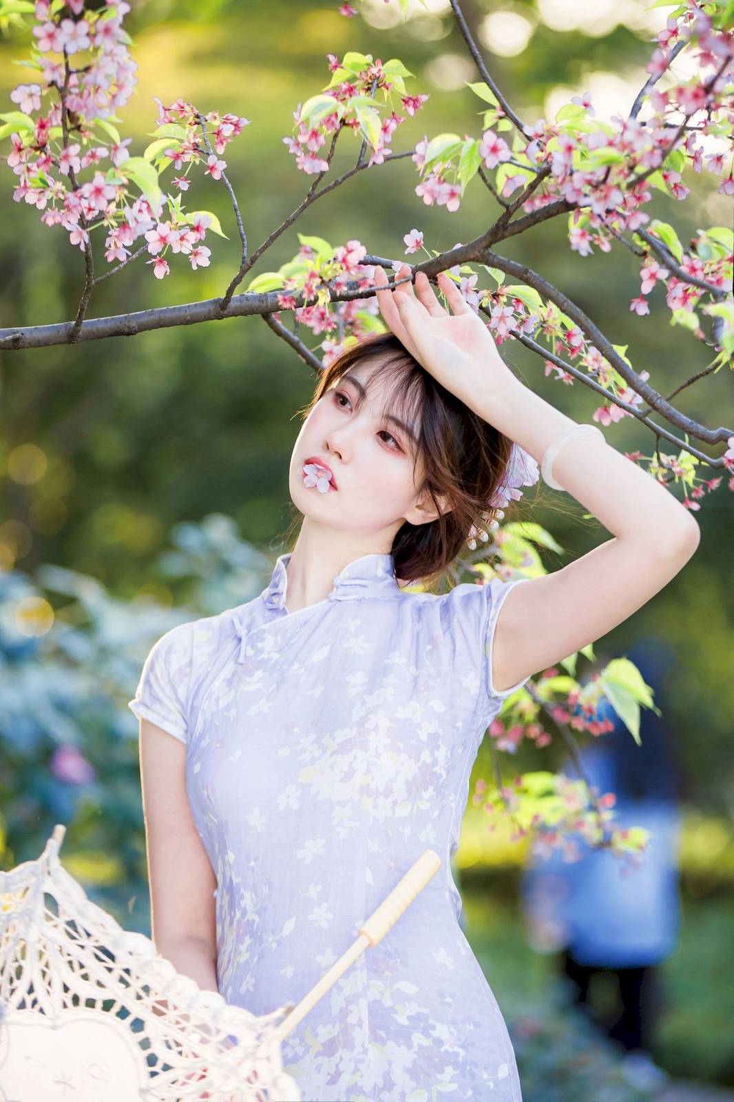 次元少女念雪ww素色旗袍宛如花仙子阳光系列写真-32