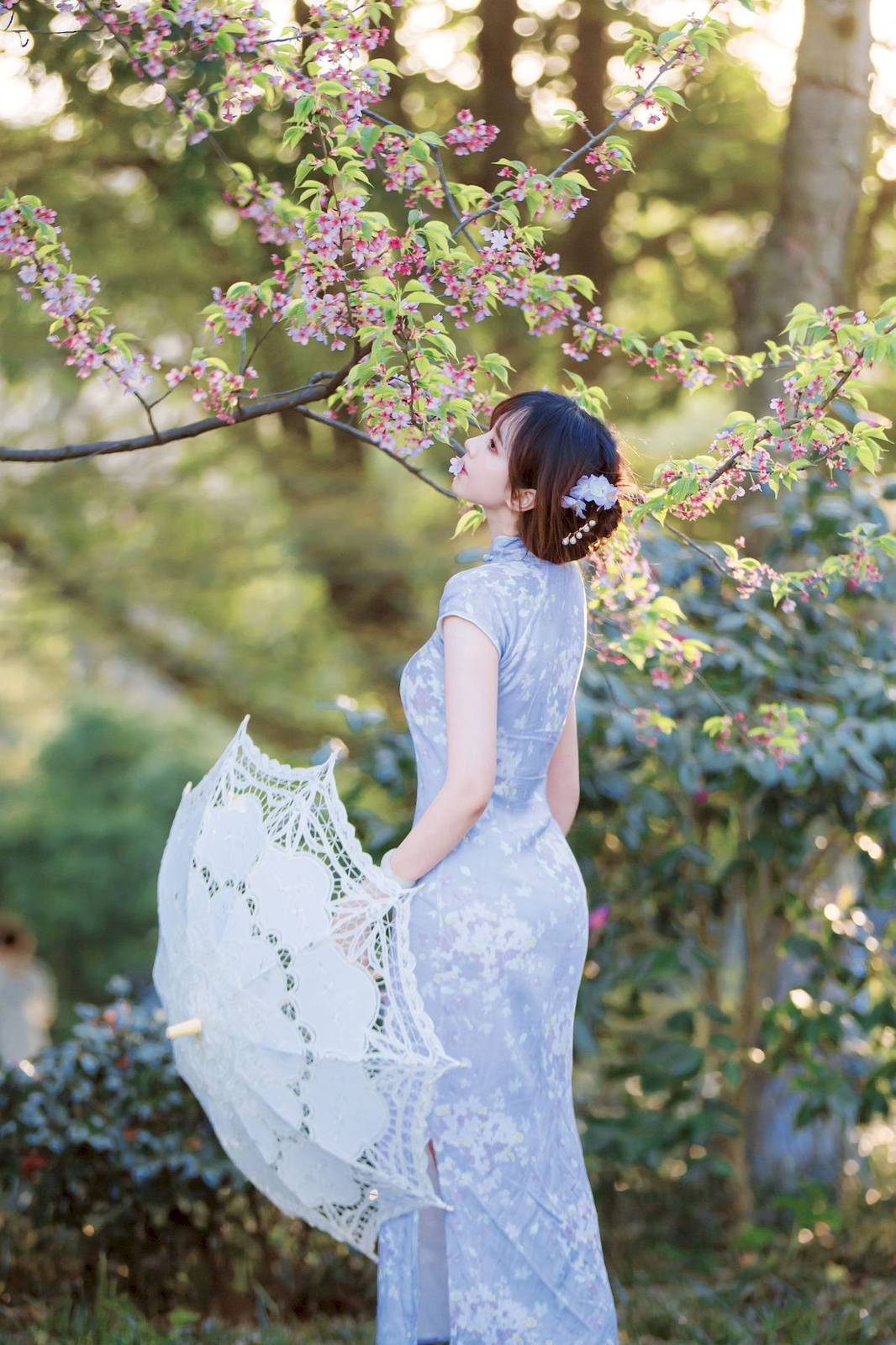 次元少女念雪ww素色旗袍宛如花仙子阳光系列写真-35