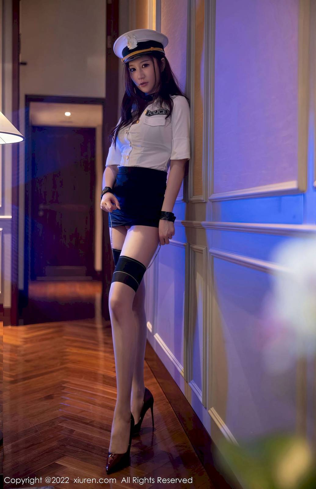 秀人网美女模特顾桥楠Cora白色海军制服黑丝系列性感写真-12