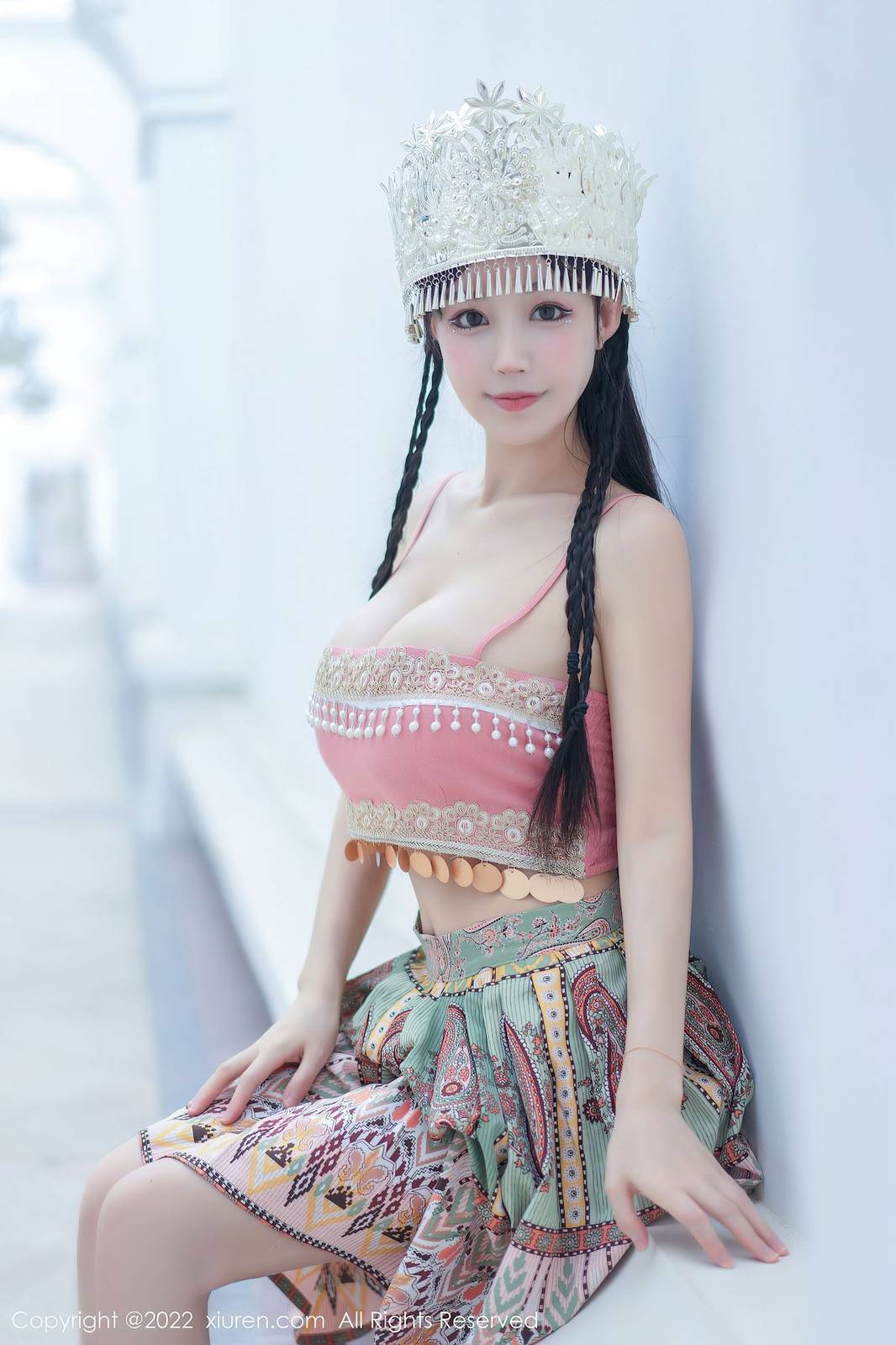 秀人网性感女神Flower朱可儿民族服饰装扮西双版纳旅拍-4