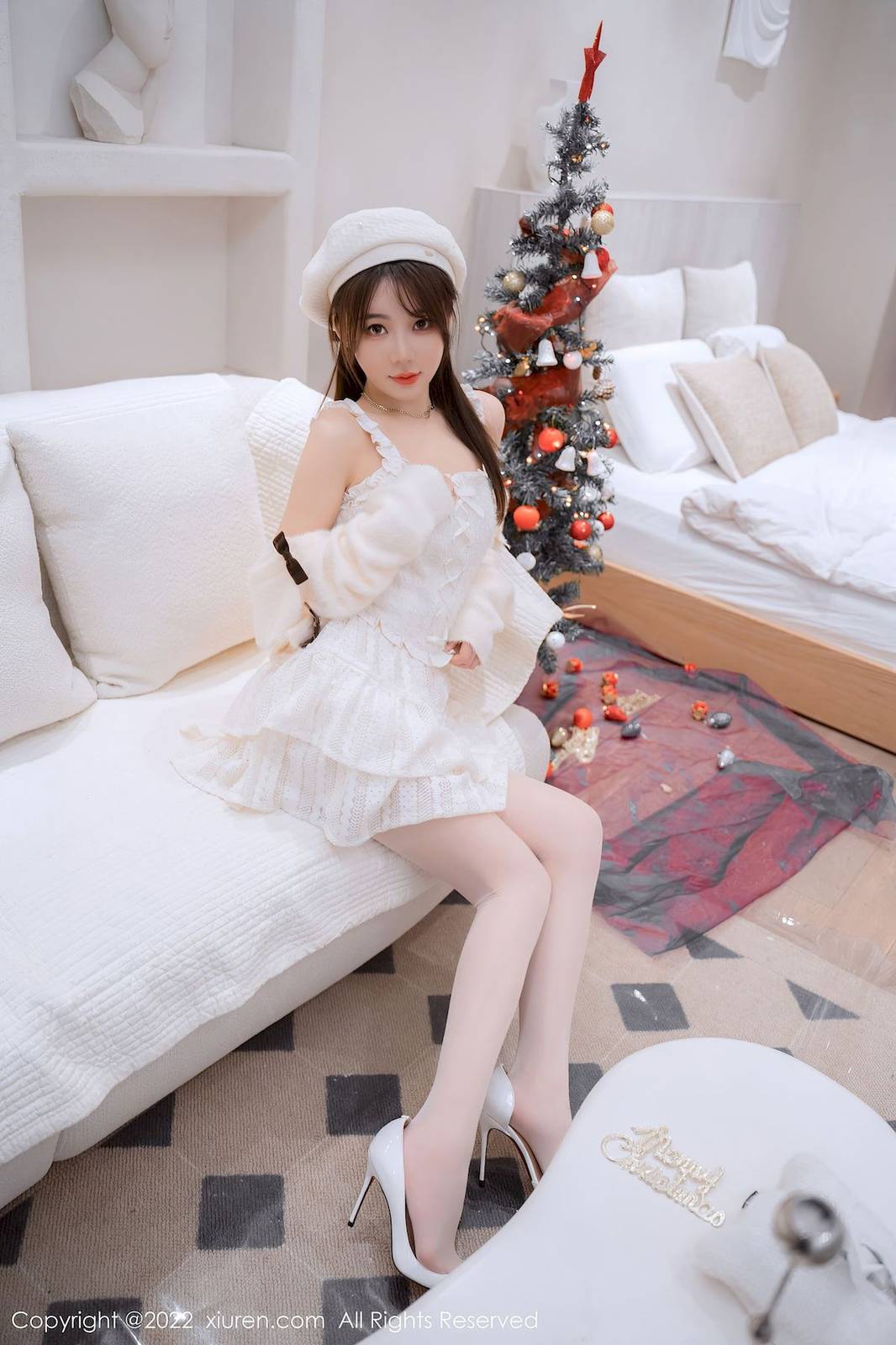 秀人网美女模特婠婠么毛线上衣搭配白色丝袜性感写真-35