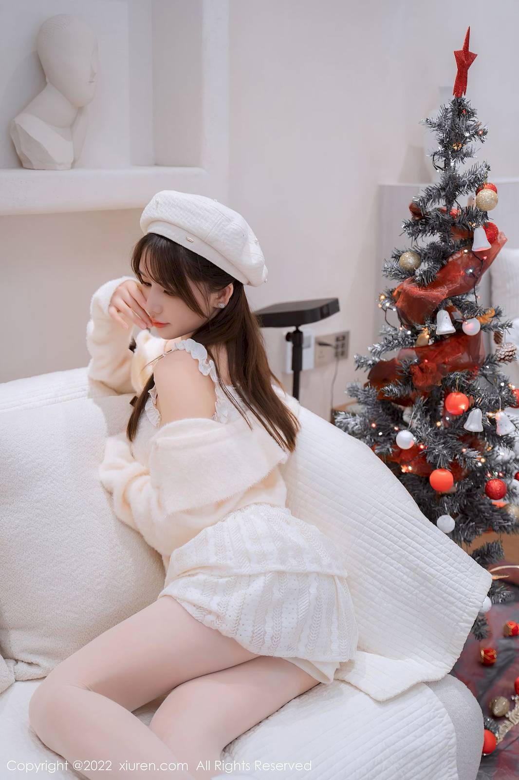 秀人网美女模特婠婠么毛线上衣搭配白色丝袜性感写真-49