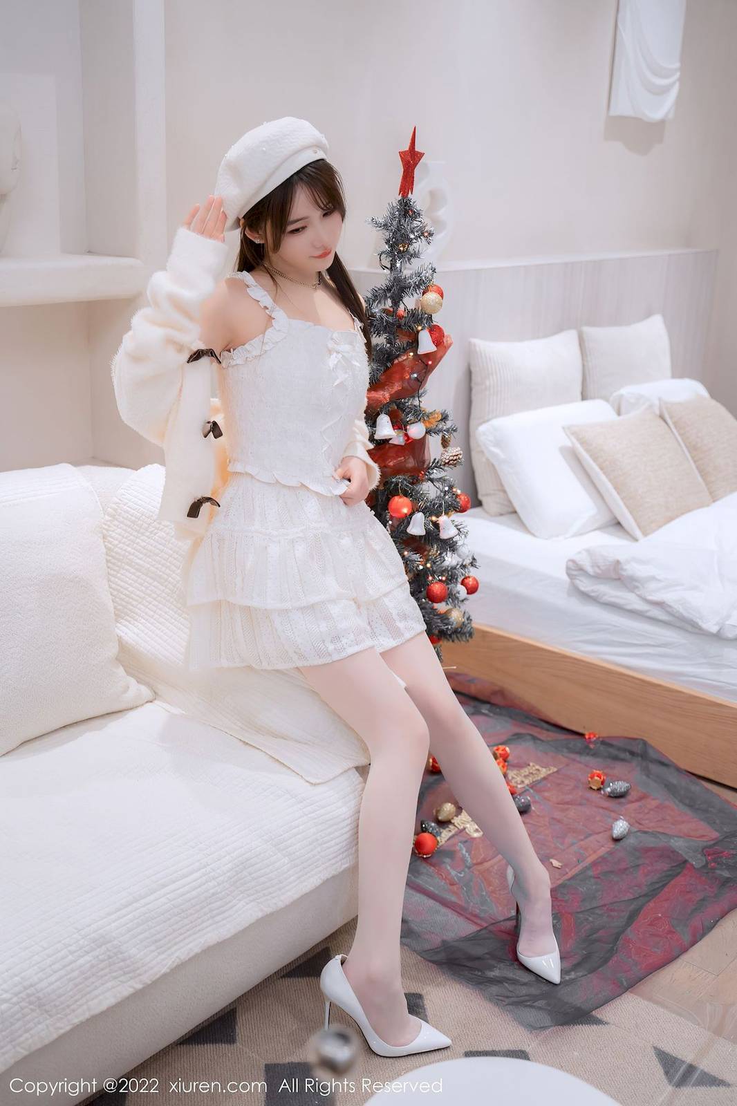 秀人网美女模特婠婠么毛线上衣搭配白色丝袜性感写真-54