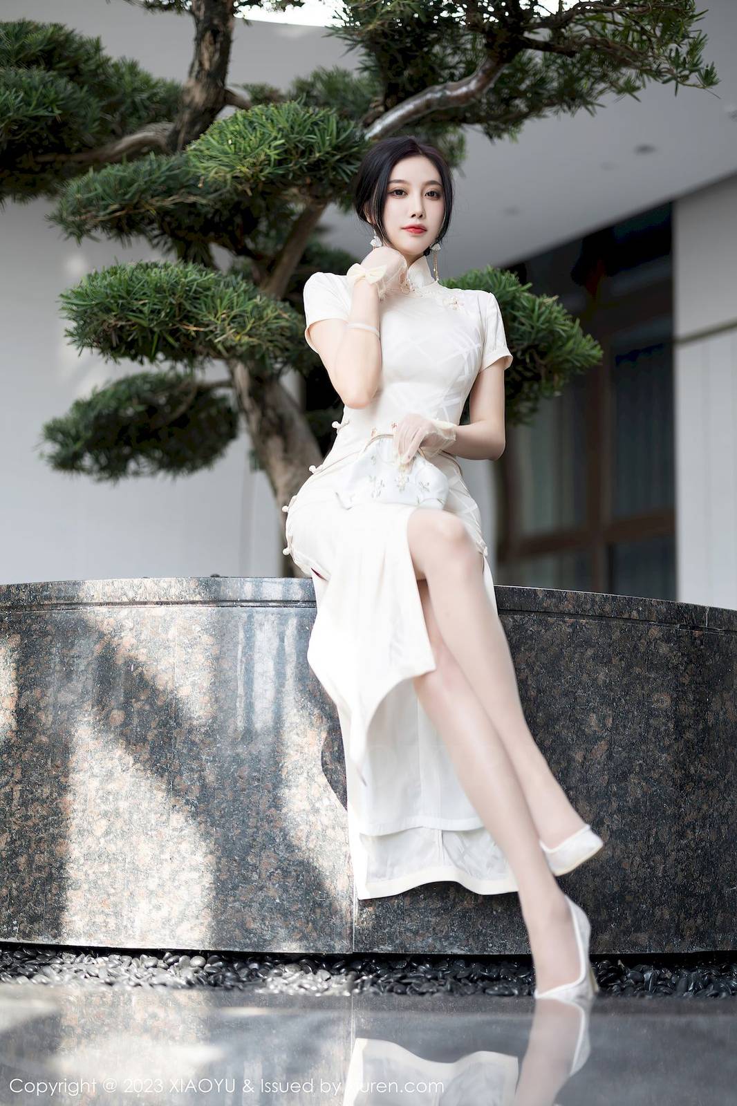 语画界性感女神杨晨晨Yome旗袍服饰搭配白丝美腿写真-12