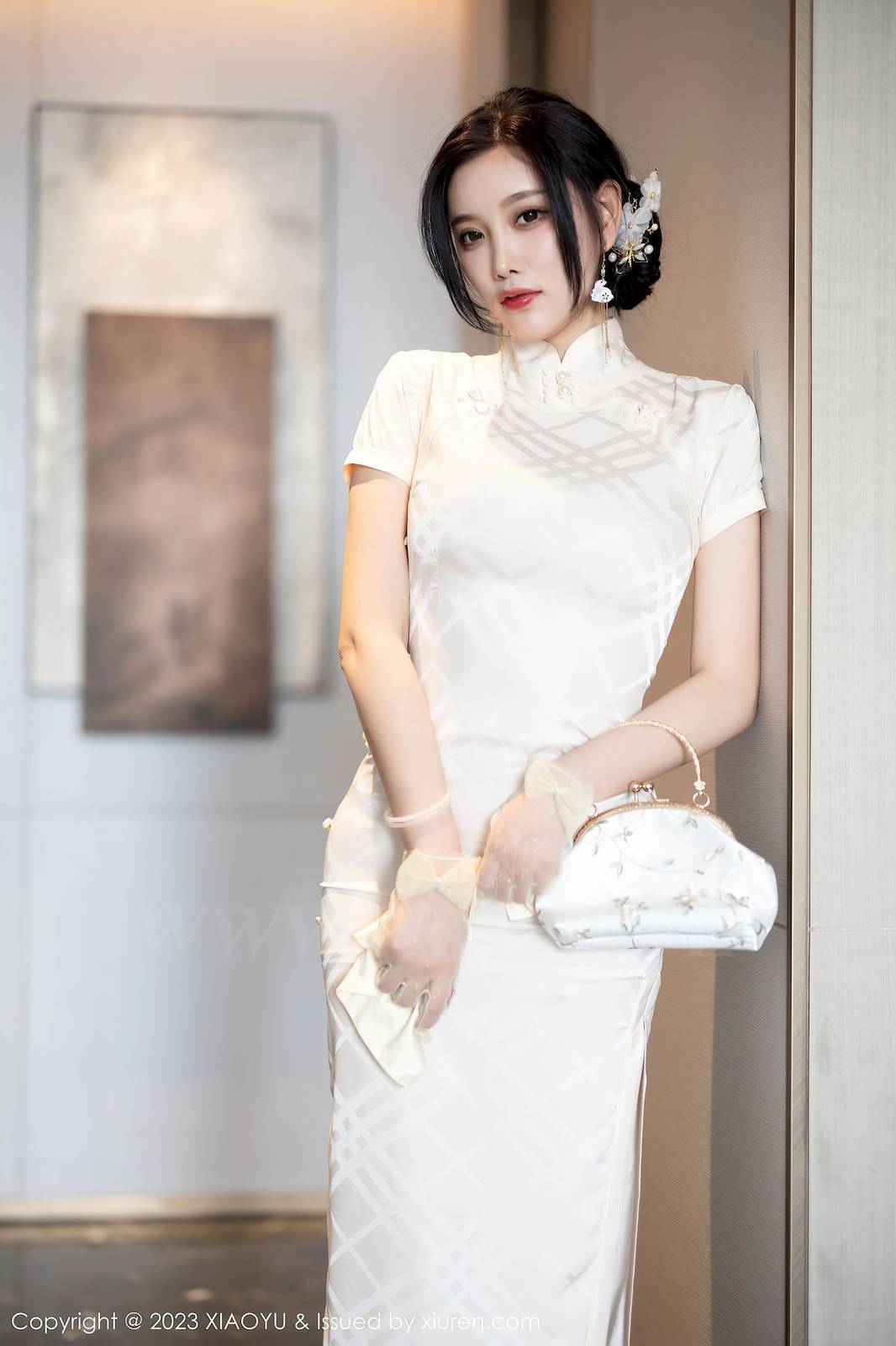 语画界性感女神杨晨晨Yome旗袍服饰搭配白丝美腿写真-24