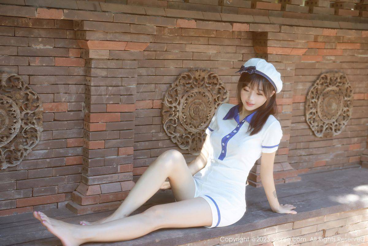 秀人网美女模特佘贝拉bella白色海军服完美身材南京旅拍-7