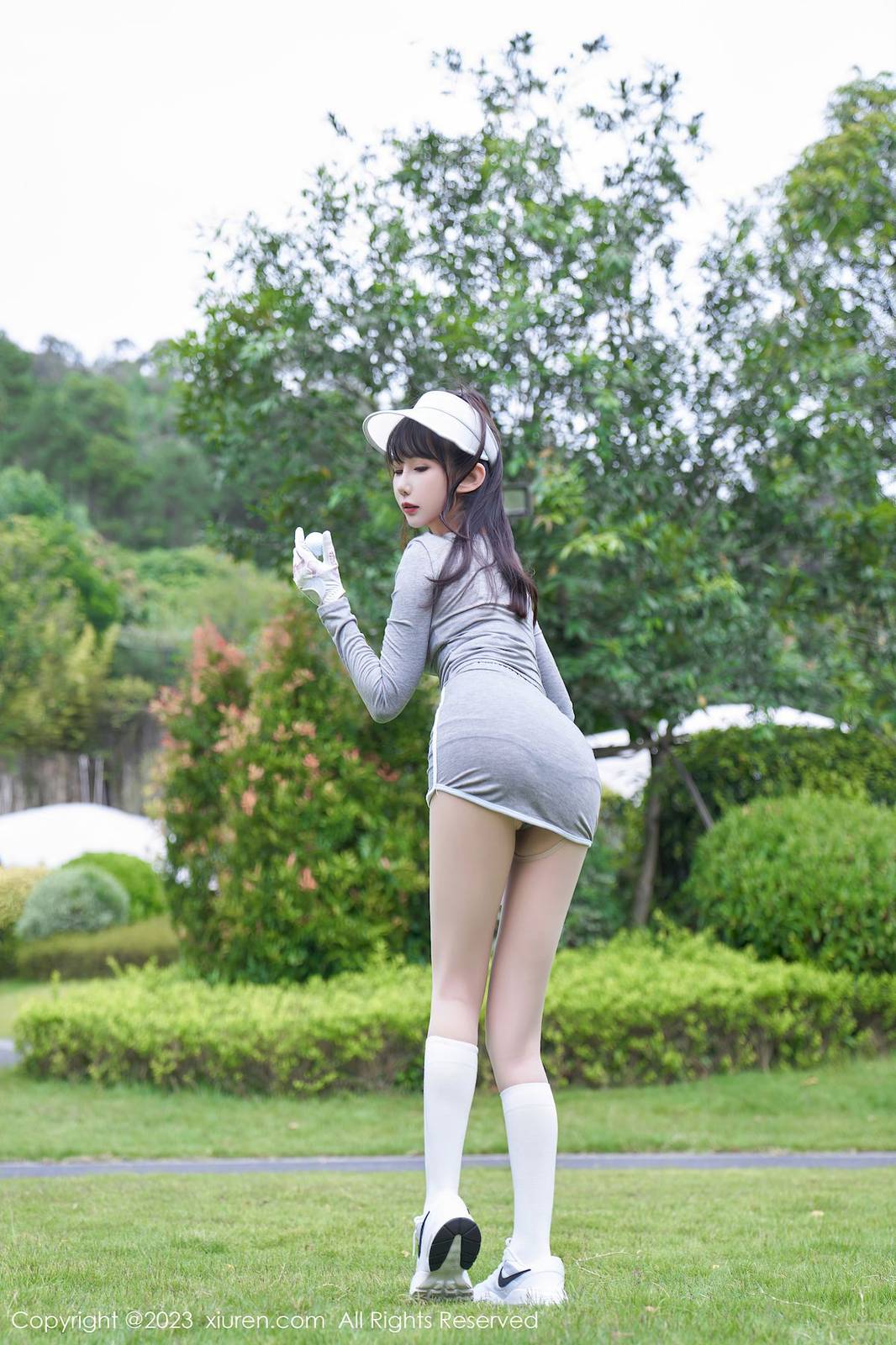 秀人网高球女神波巧酱高尔夫装束凹凸身材厦门户外旅拍-6