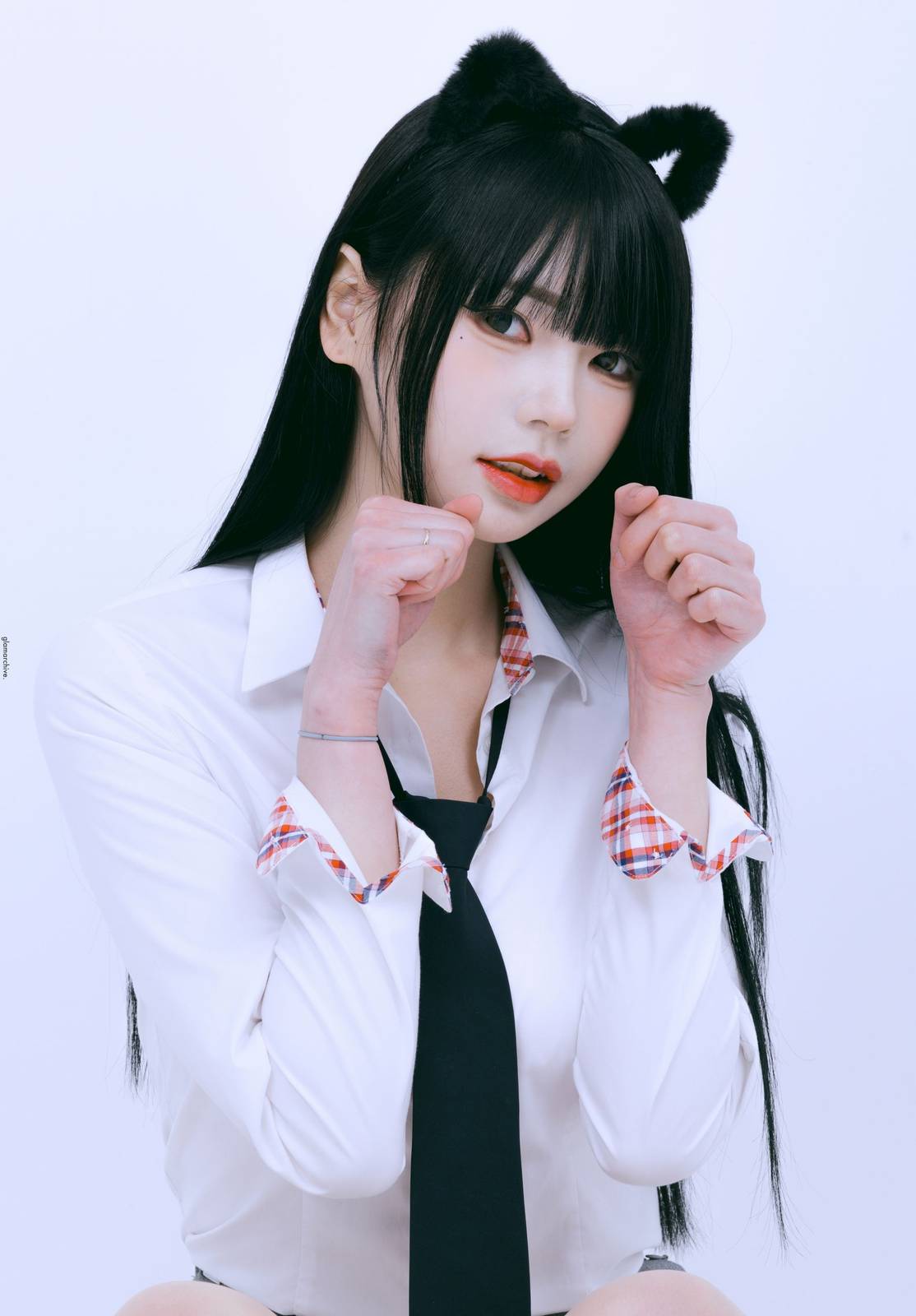 GlamARchive模特Yume肉色丝袜猫女郎装扮性感写真-10