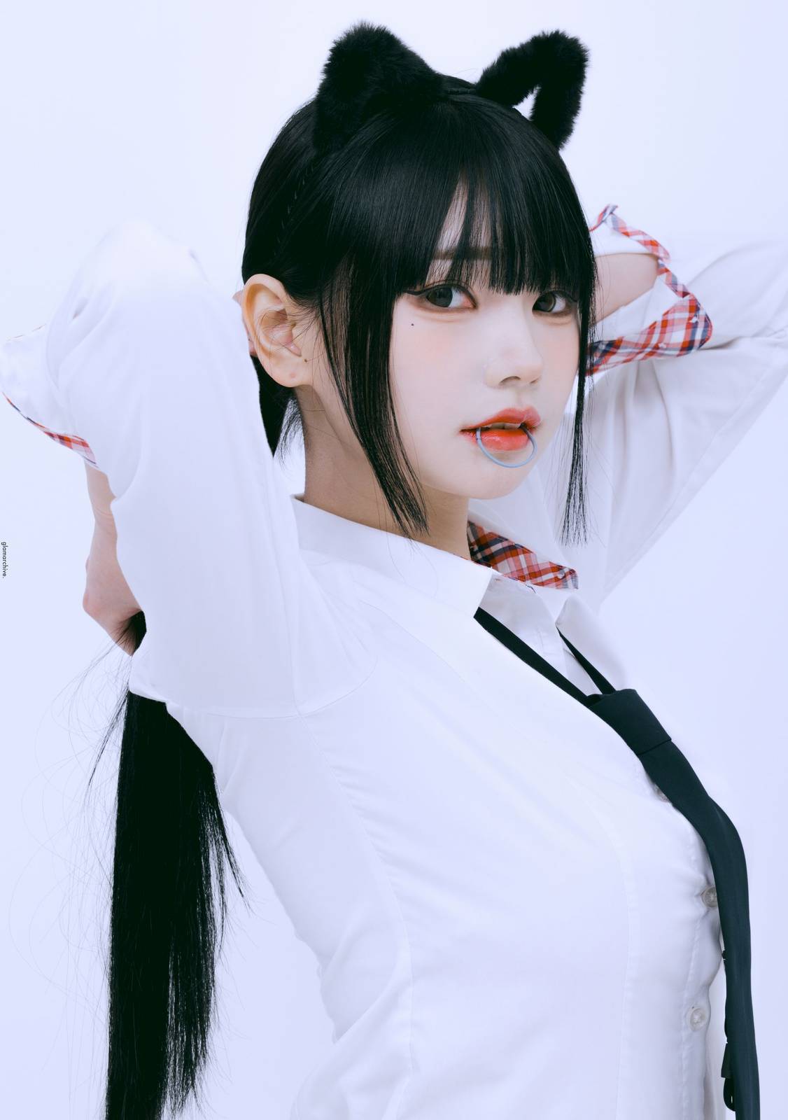 GlamARchive模特Yume肉色丝袜猫女郎装扮性感写真-14