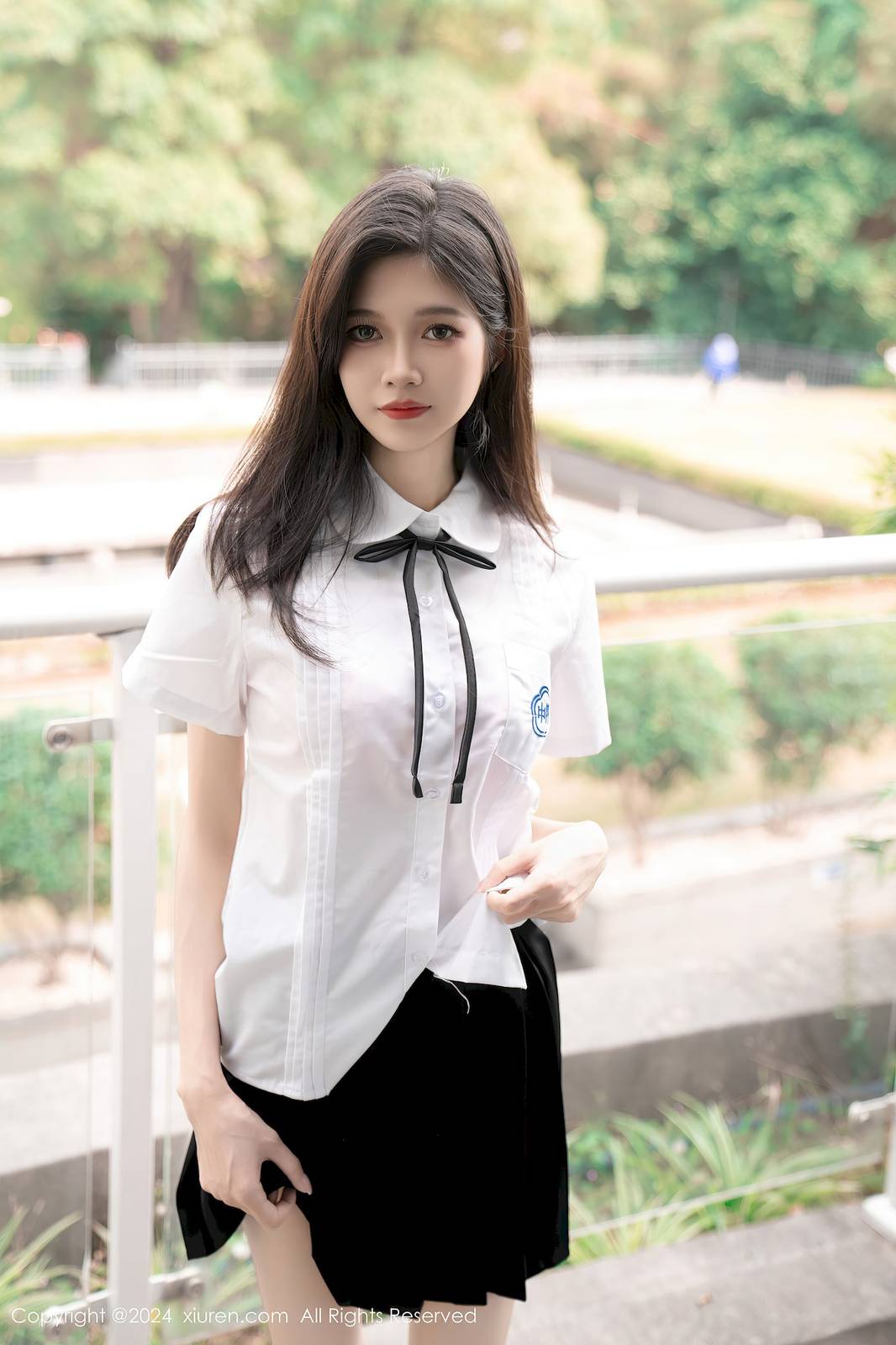 秀人网美女模特程程程-学生制服搭配清秀身材性感写真-9