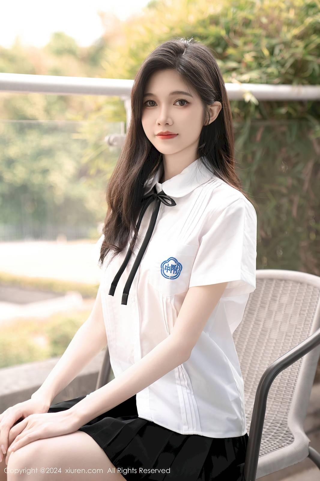 秀人网美女模特程程程-学生制服搭配清秀身材性感写真