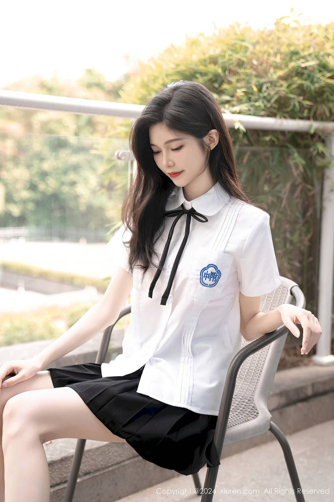 秀人网美女模特程程程-学生制服搭配清秀身材性感写真-4