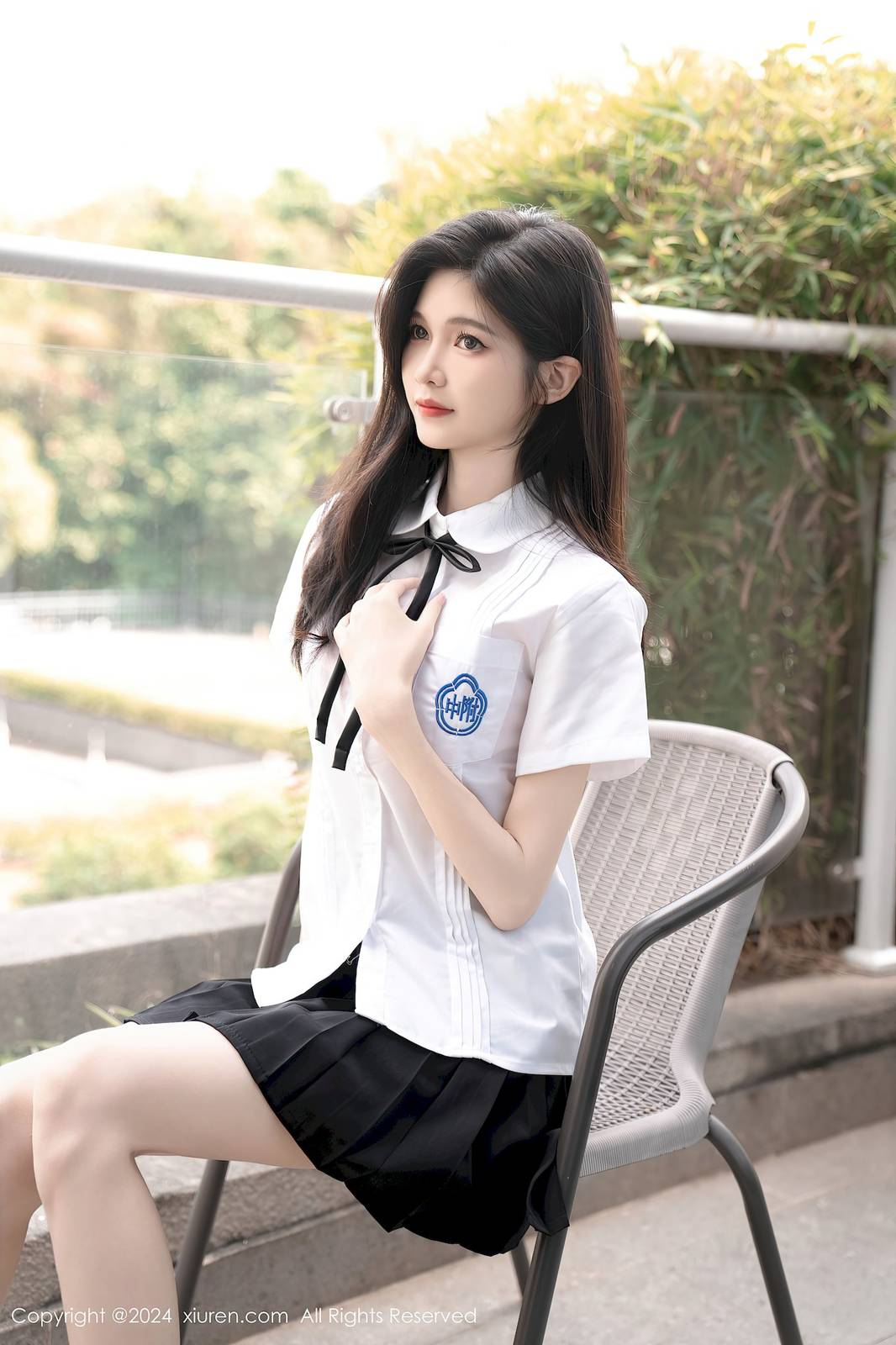 秀人网美女模特程程程-学生制服搭配清秀身材性感写真-5