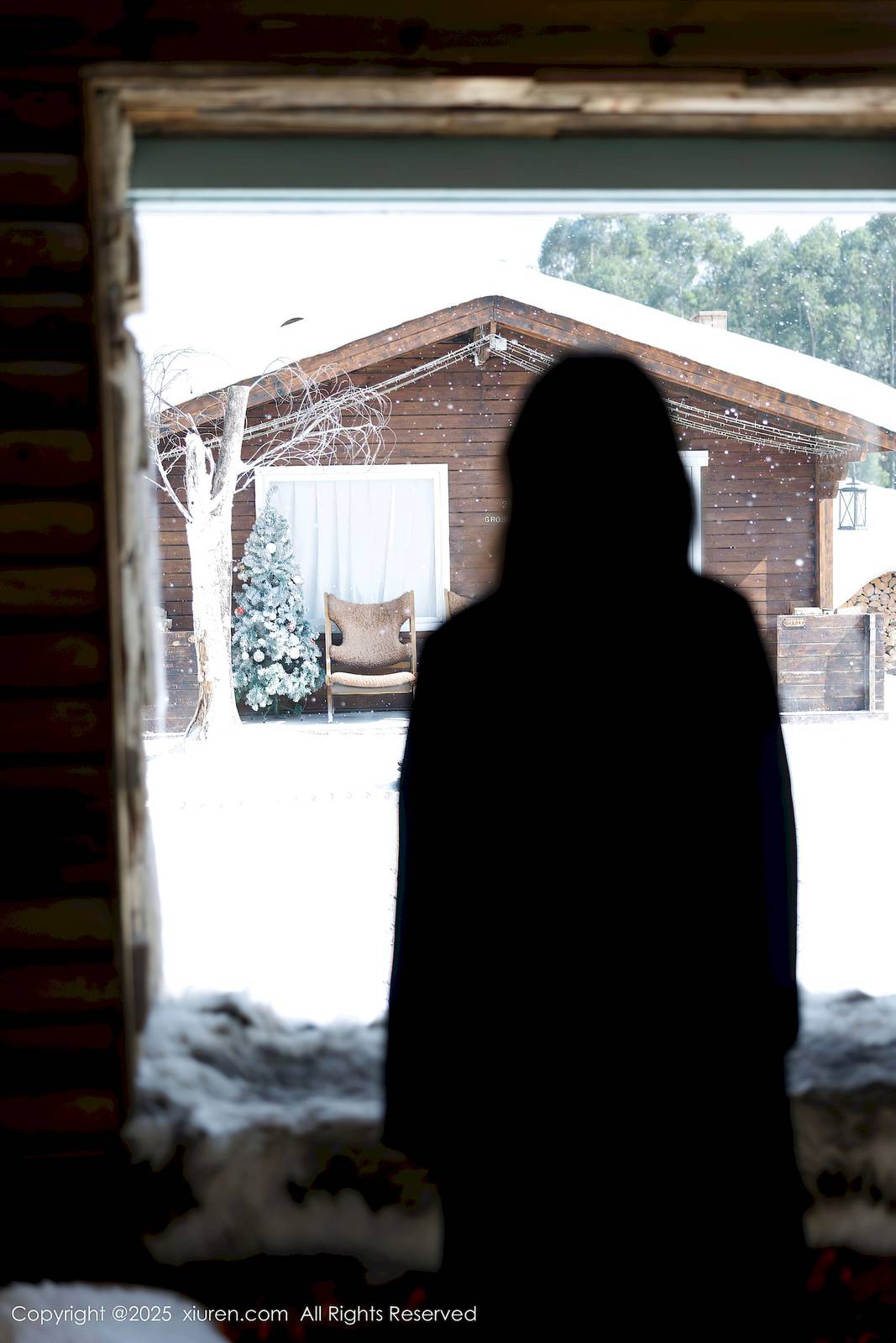 秀人网模特林星阑黑色情趣搭配魅惑黑丝性感写真