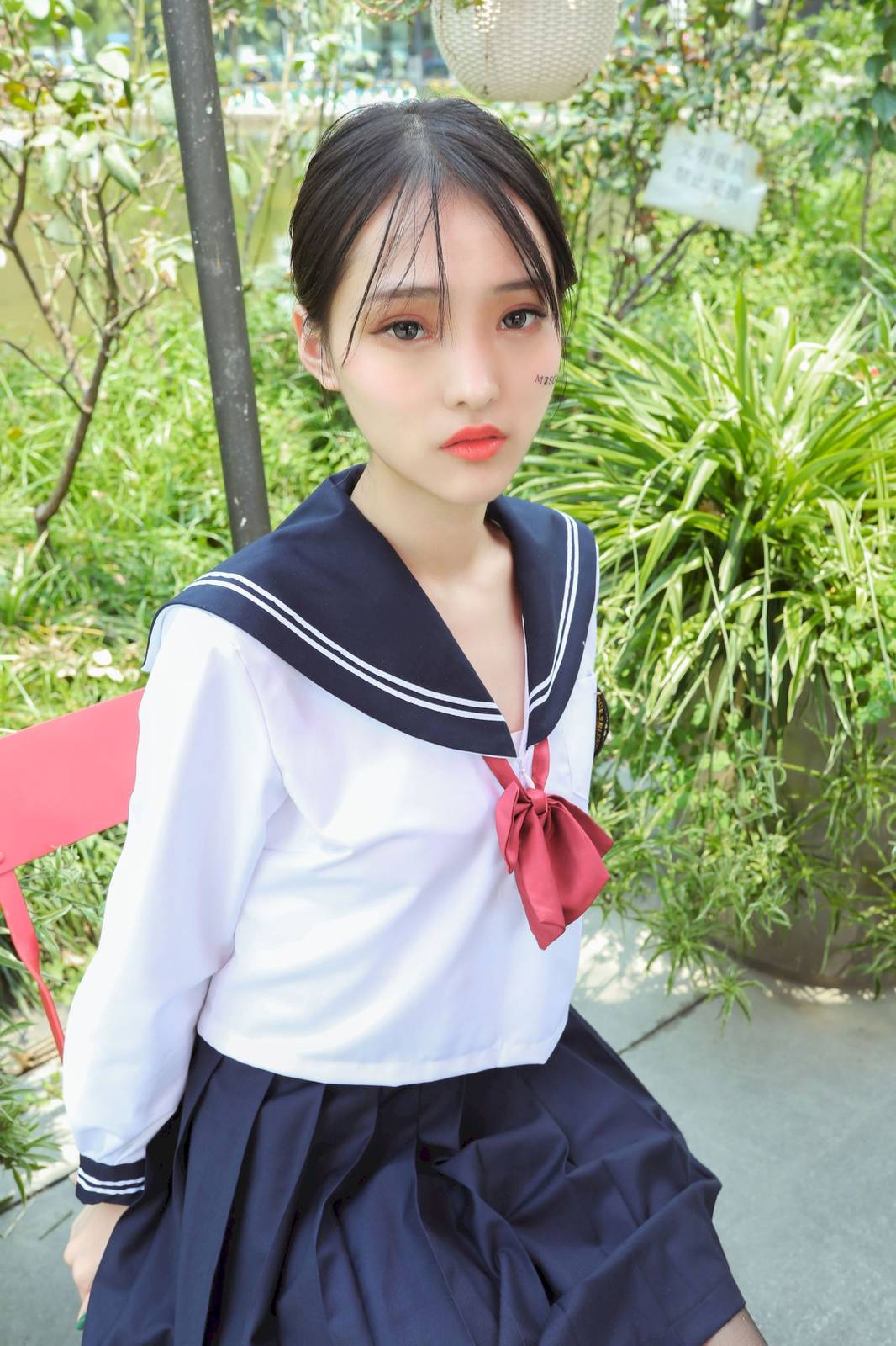 MZSOCK爱美足清秀妹子茜茜黑丝学生装户外写真-7