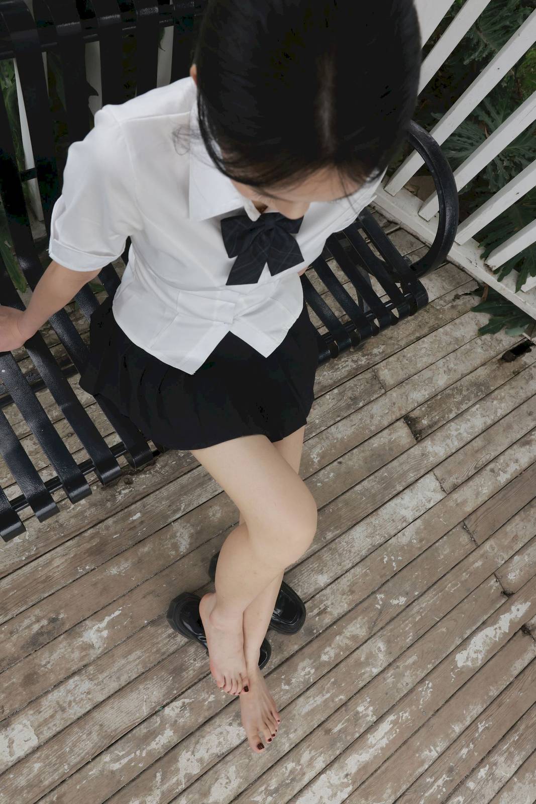 MZSOCK爱美足模特妍妍白色上衣户外黑丝系列写真-73