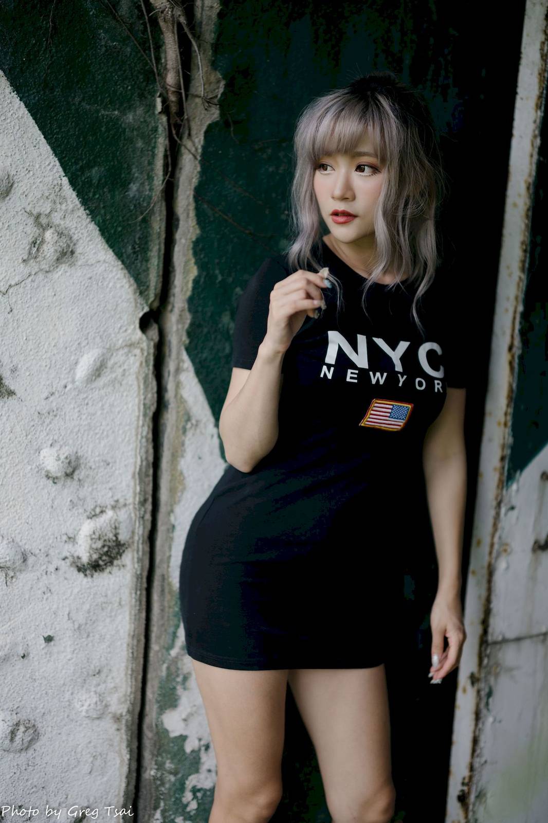 凯云黑色短裙修长美腿巧语嫣然运动风户外写真-33