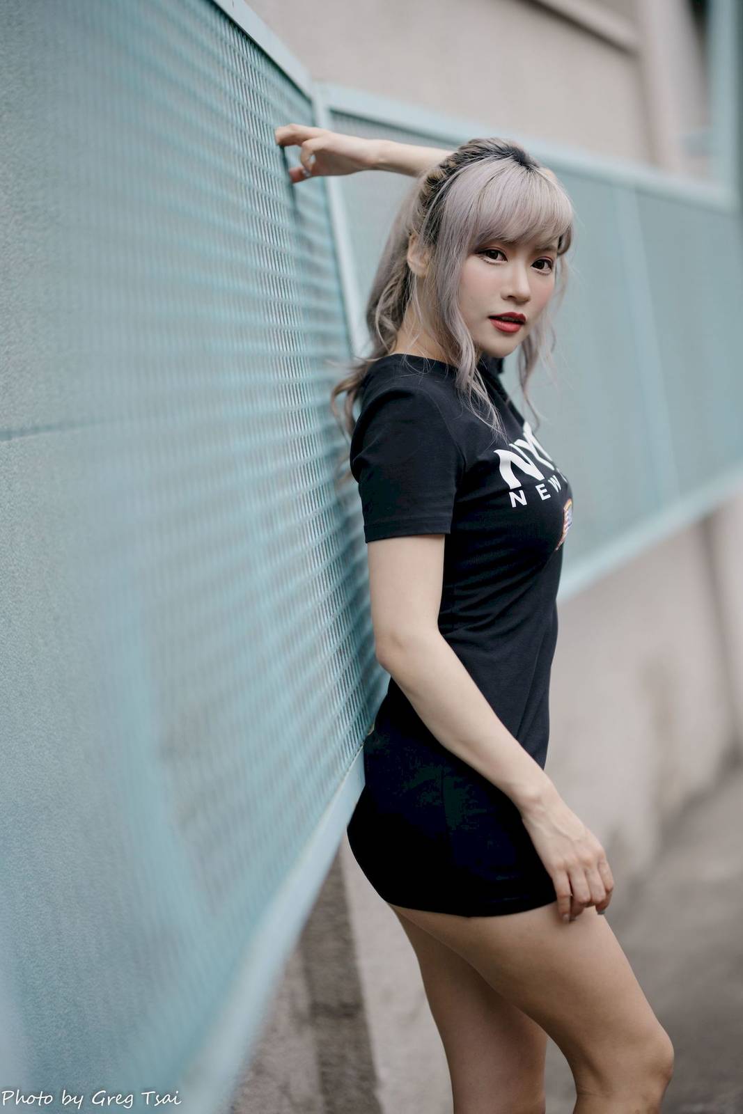 凯云黑色短裙修长美腿巧语嫣然运动风户外写真-83