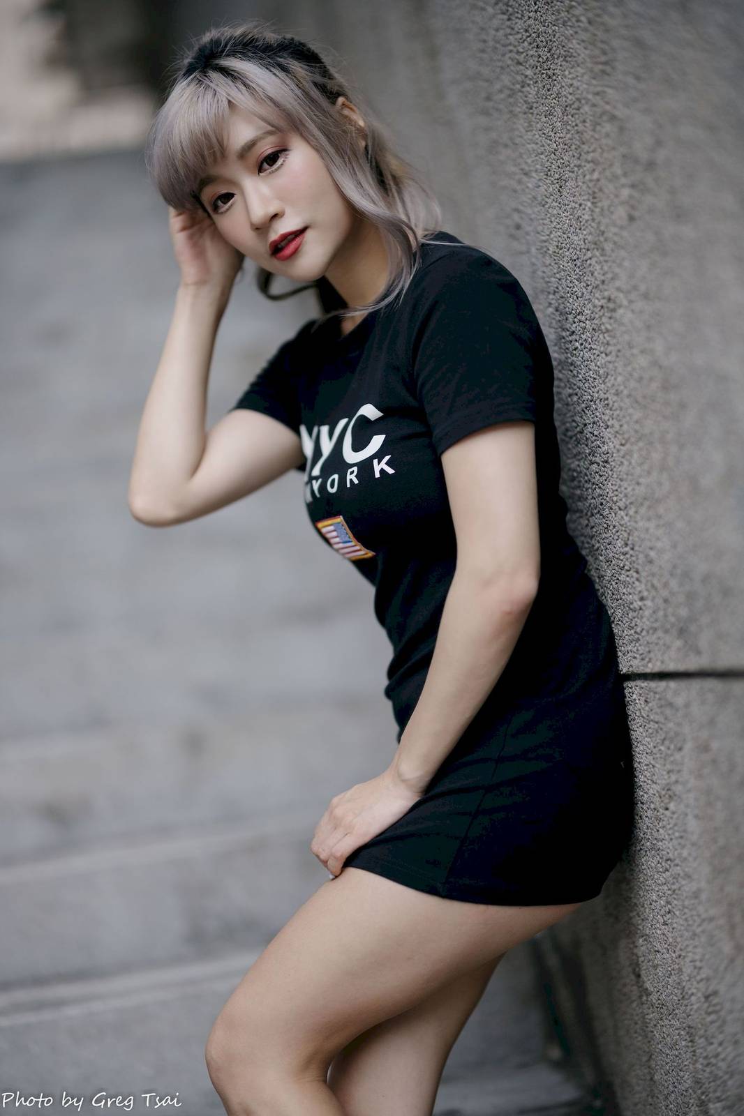 凯云黑色短裙修长美腿巧语嫣然运动风户外写真-80