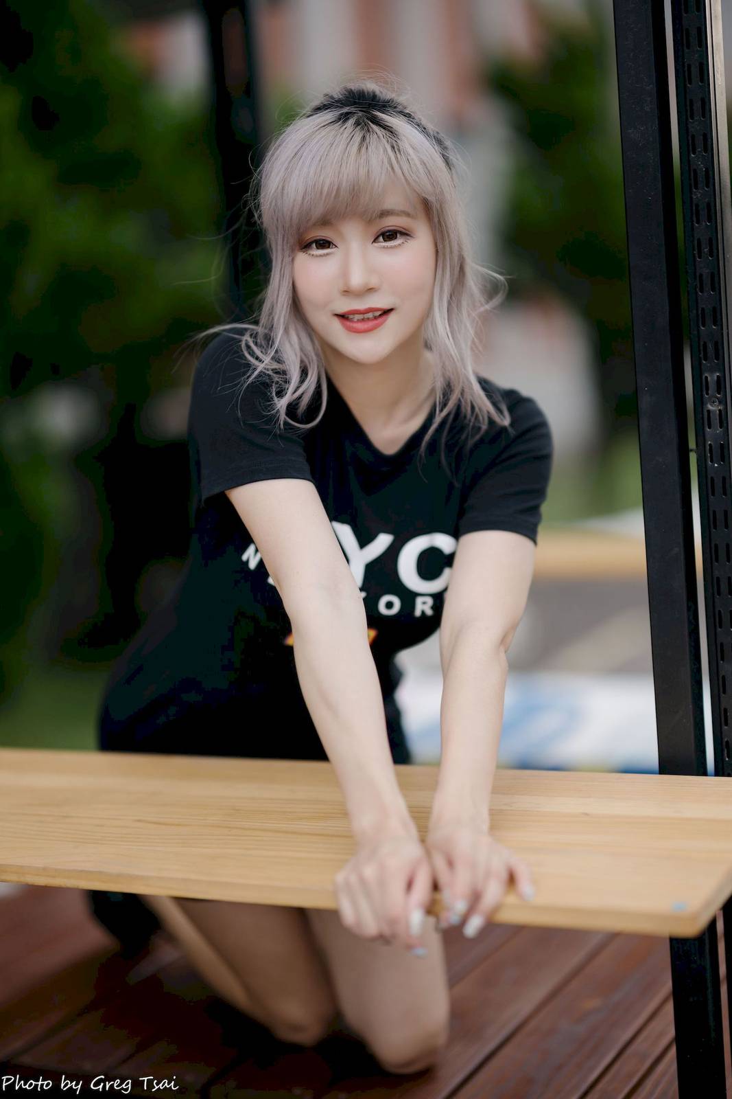 凯云黑色短裙修长美腿巧语嫣然运动风户外写真-99