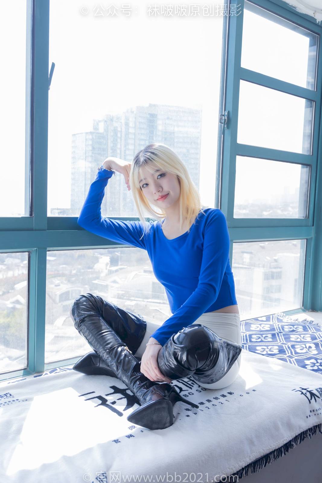 BoBoSocks袜啵啵小甜豆裤里黑丝高跟长靴福利写真-102