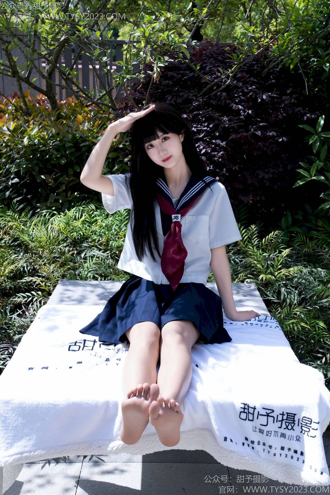 甜予摄影模特小甜桃齐肩短发校园风女生写真-67