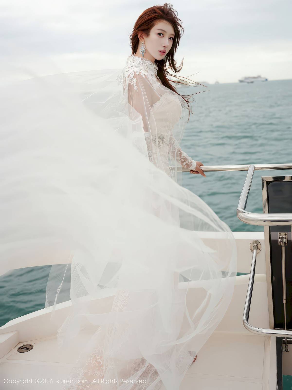 秀人网新人金允希Yuki白色婚纱丰腴身材性感写真-12